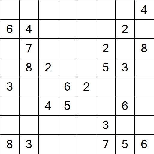Sudoku 8x8 - Difficile