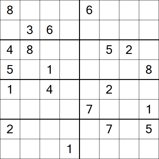 Sudoku 8x8 - Difficile