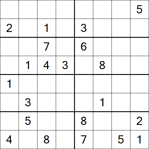 Sudoku 8x8 - Difficile