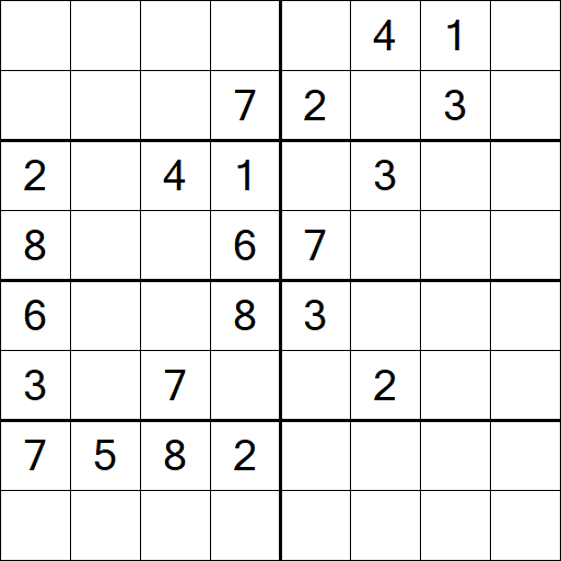 Sudoku 8x8 - Difficile