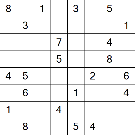 Sudoku 8x8 - Difficile