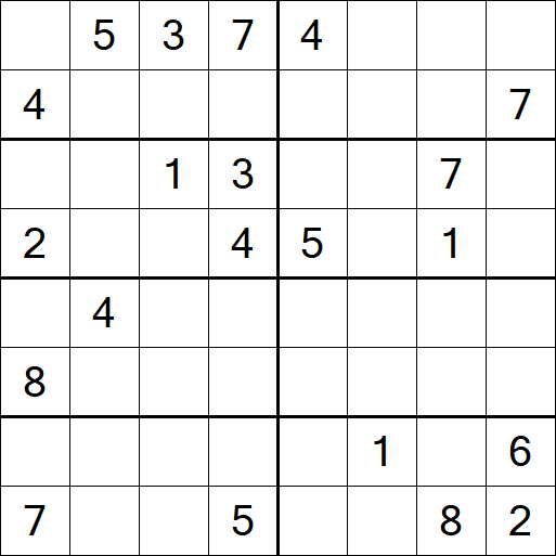 Sudoku 8x8 - Difficile