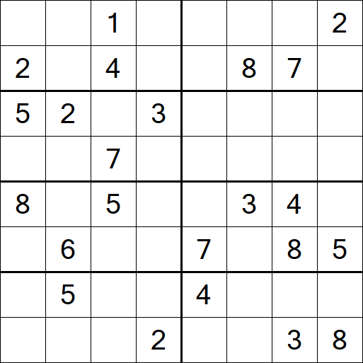 Sudoku 8x8 - Difficile