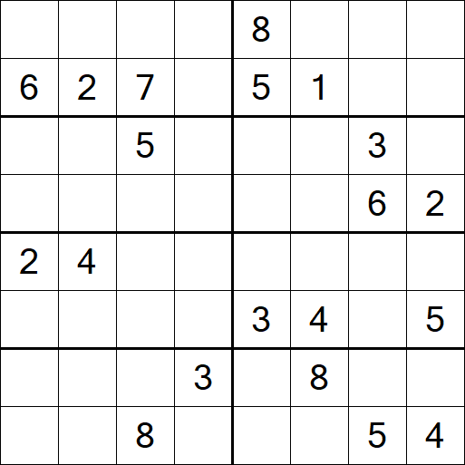 Sudoku 8x8 - Difficile