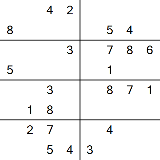 Sudoku 8x8 - Difficile
