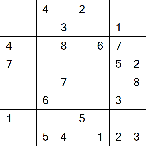 Sudoku 8x8 - Difficile