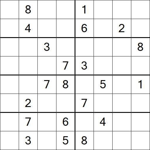 Sudoku 8x8 - Hard