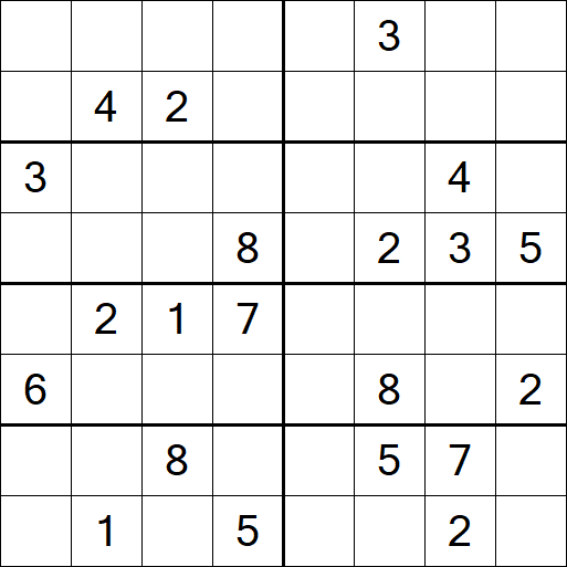 Sudoku 8x8 - Difficile