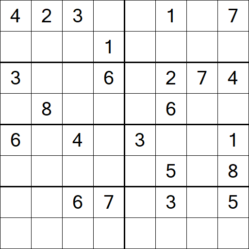 Sudoku 8x8 - Difficile