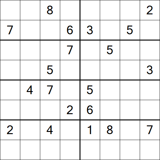 Sudoku 8x8 - Difficile