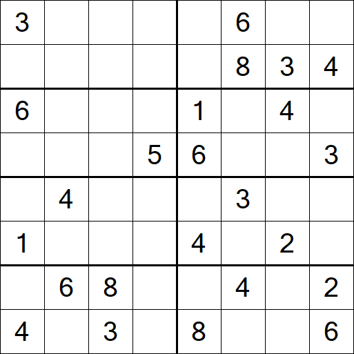 Sudoku 8x8 - Difficile