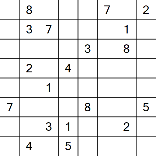 Sudoku 8x8 - Difficile