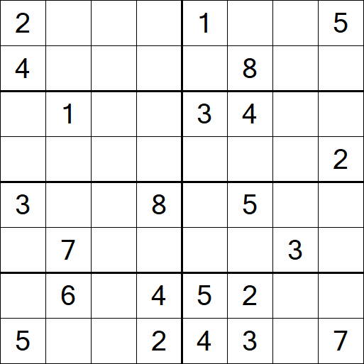 Sudoku 8x8 - Difficile