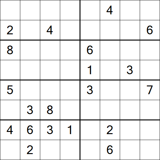 Sudoku 8x8 - Difficile