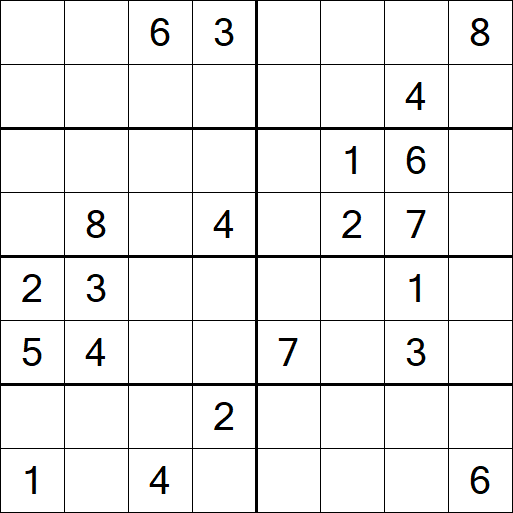 Sudoku 8x8 - Schwierig