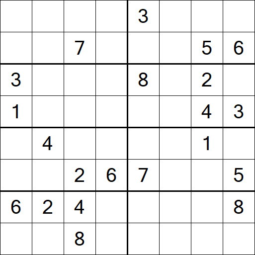 Sudoku 8x8 - Schwierig
