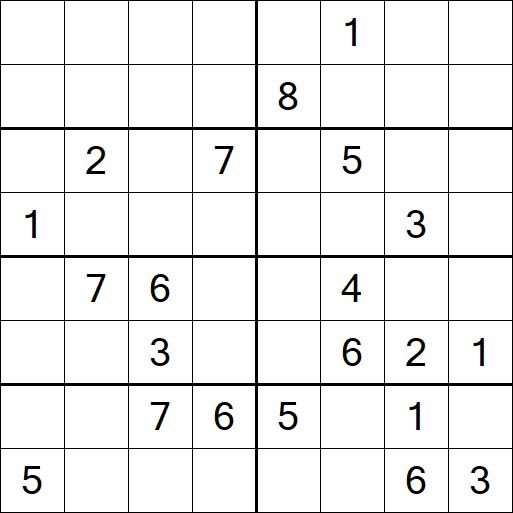 Sudoku 8x8 - Difficile