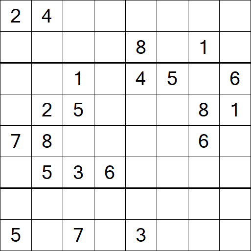Sudoku 8x8 - Difficile