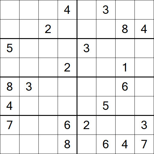 Sudoku 8x8 - Difficile