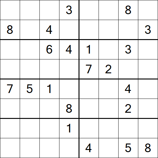 Sudoku 8x8 - Difficile