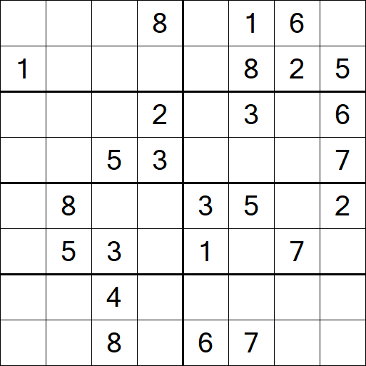 Sudoku 8x8 - Medium