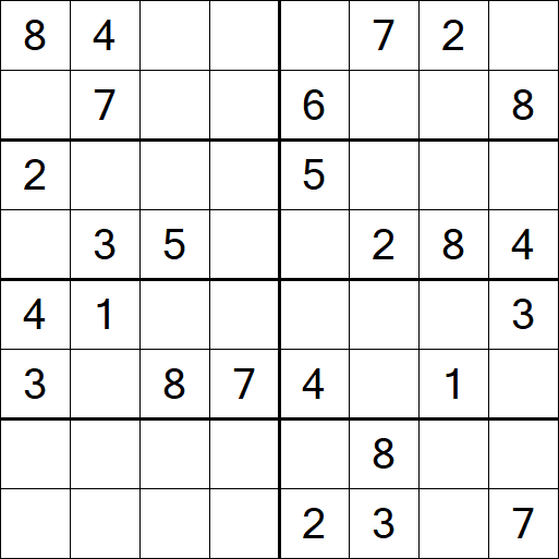 Sudoku 8x8 - Mittel