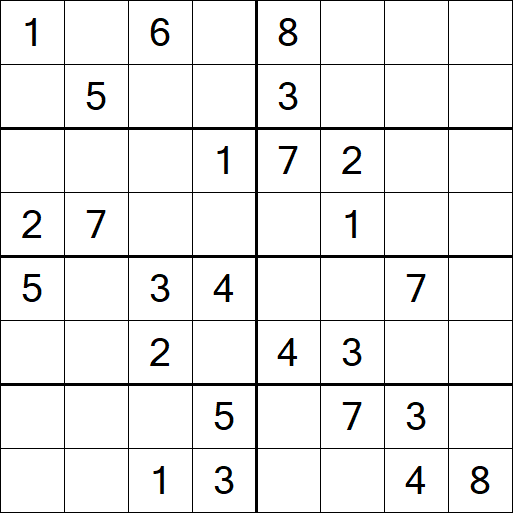 Sudoku 8x8 - Mittel