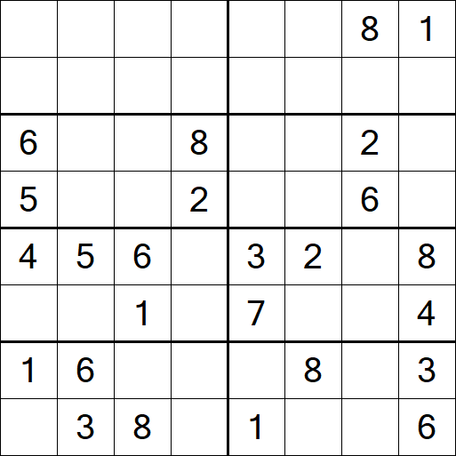 Sudoku 8x8 - Mittel