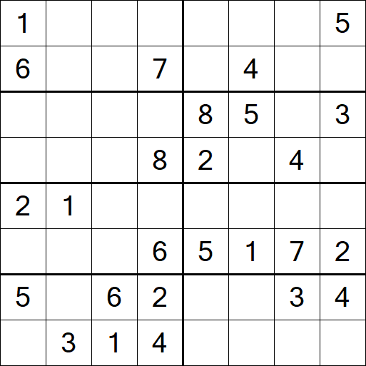 Sudoku 8x8 - Mittel