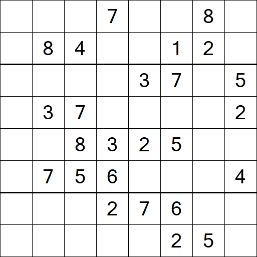 Sudoku 8x8 - Mittel