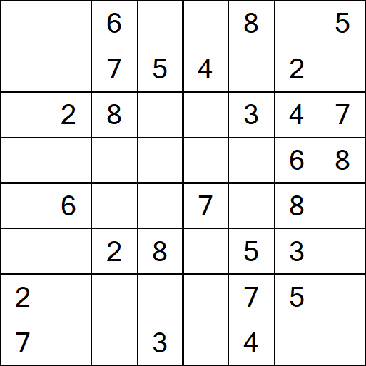 Sudoku 8x8 - Mittel