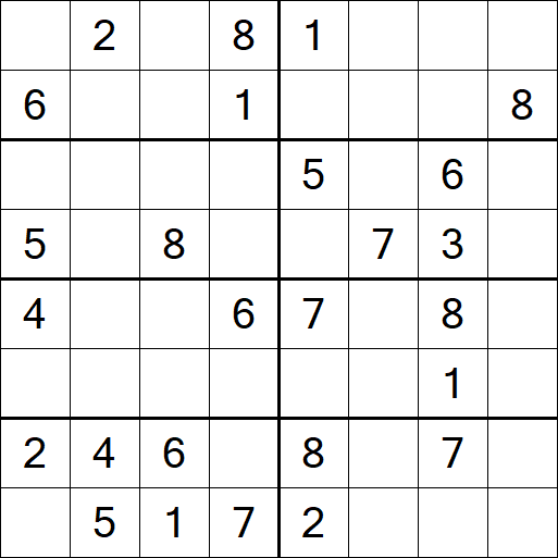 Sudoku 8x8 - Medium