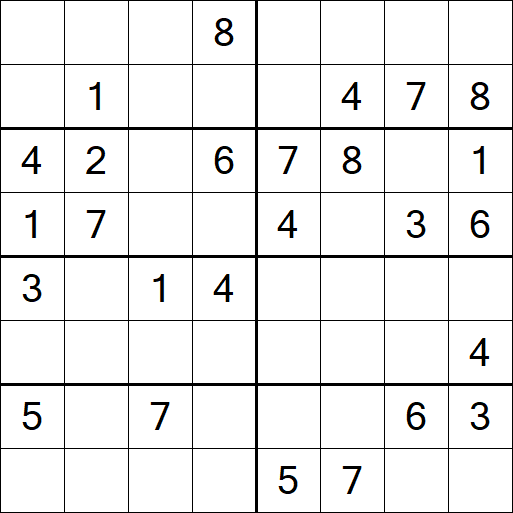 Sudoku 8x8 - Medium