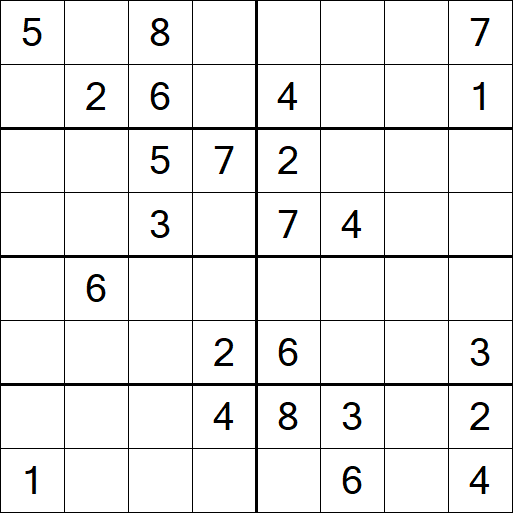 Sudoku 8x8 - Medium