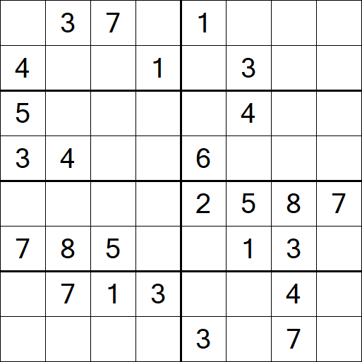 Sudoku 8x8 - Mittel