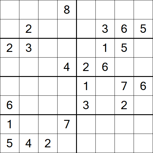 Sudoku 8x8 - Mittel
