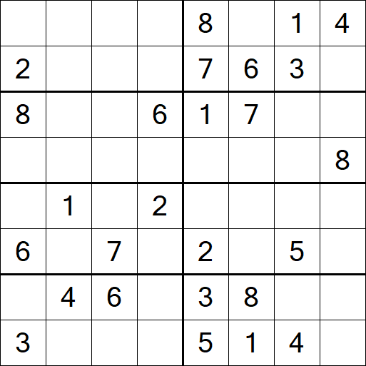 Sudoku 8x8 - Médio