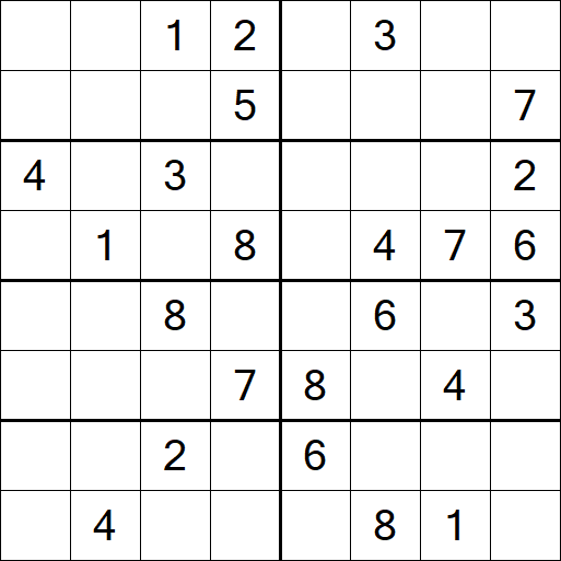 Sudoku 8x8 - Mittel