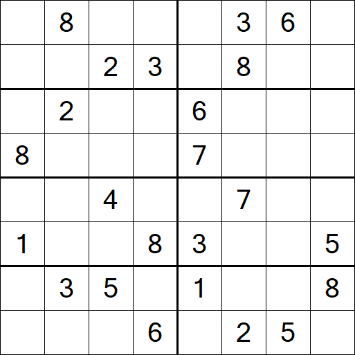 Sudoku 8x8 - Medio
