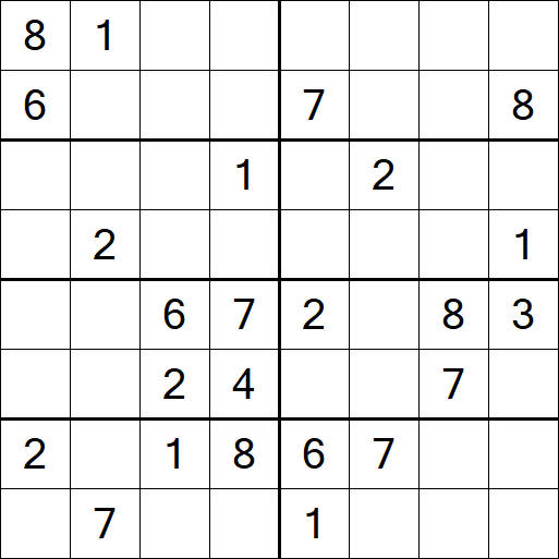 Sudoku 8x8 - Medio