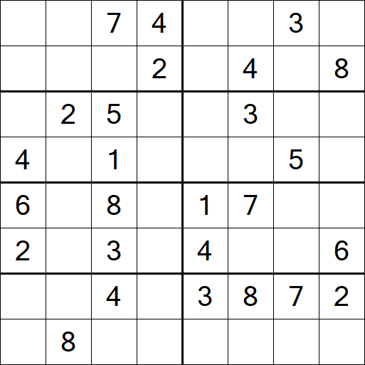 Sudoku 8x8 - Medio