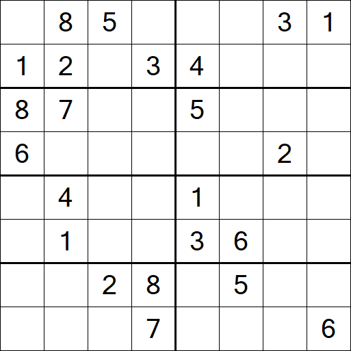 Sudoku 8x8 - Medium