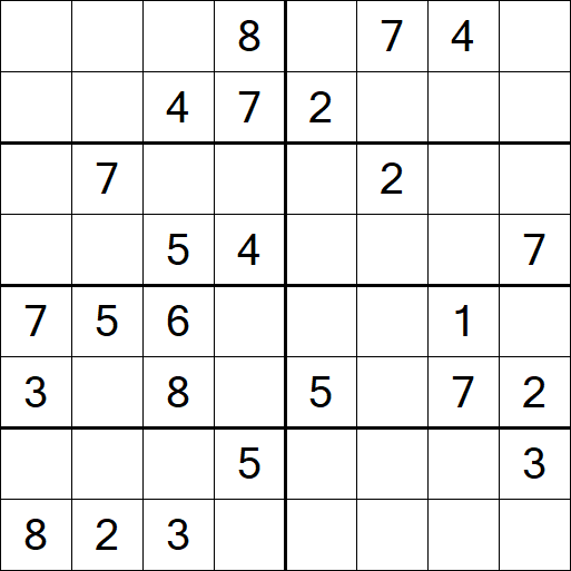 Sudoku 8x8 - Medium