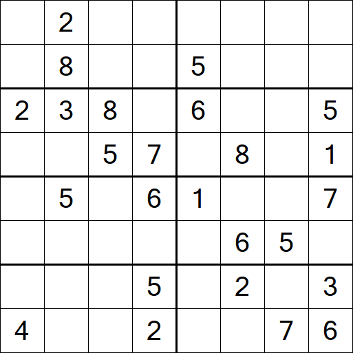 Sudoku 8x8 - Mittel