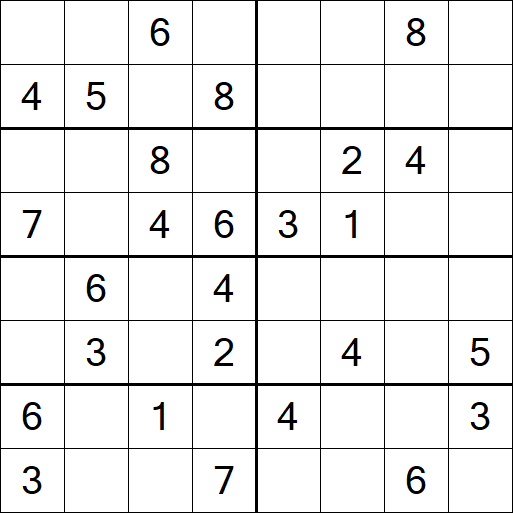 Sudoku 8x8 - Medio