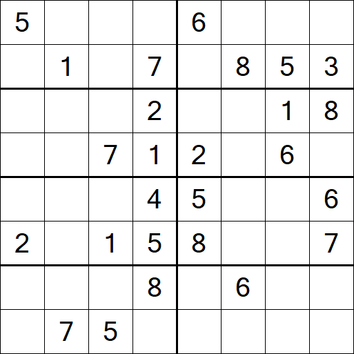 Sudoku 8x8 - Mittel