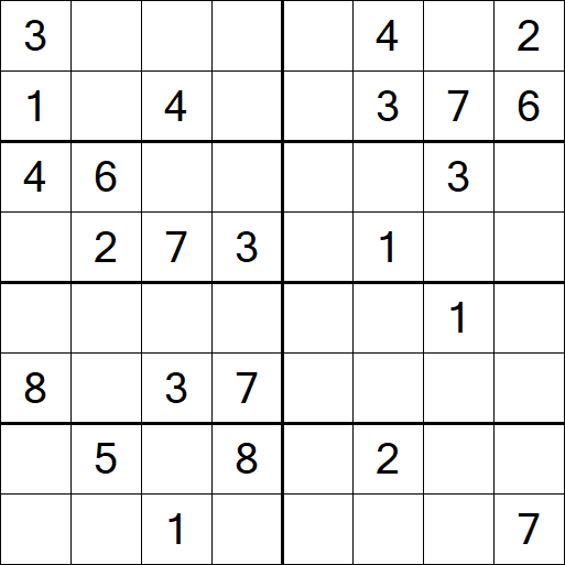 Sudoku 8x8 - Mittel