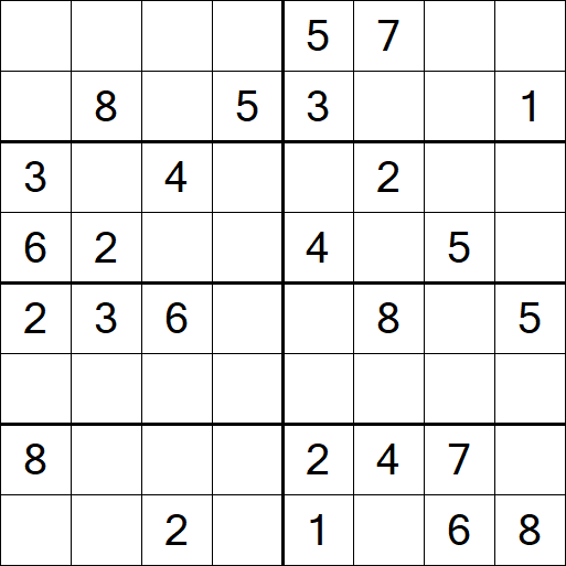 Sudoku 8x8 - Mittel
