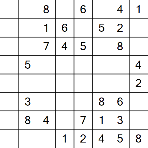 Sudoku 8x8 - Mittel