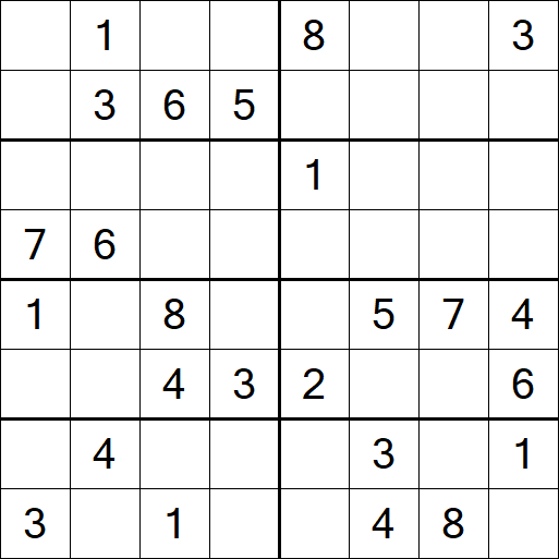 Sudoku 8x8 - Mittel